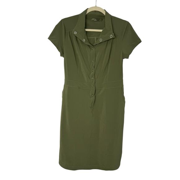 PrAna Shadyn Dress Women S Cargo Green Polyester Outdoors Gorpcore Hiking - Picture 3 of 9